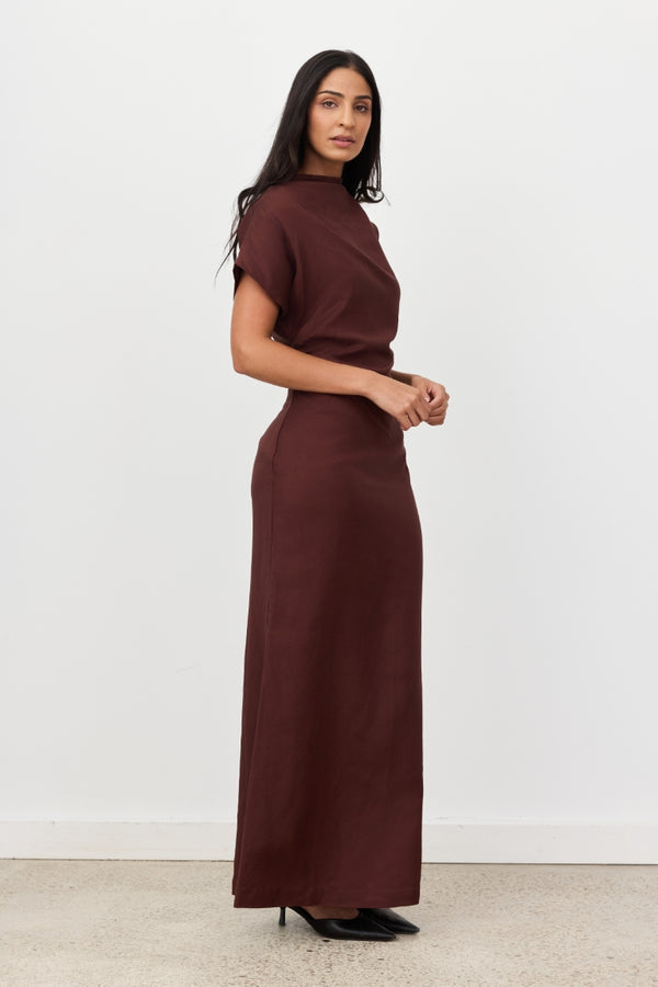 Velour Linen Maxi Dress