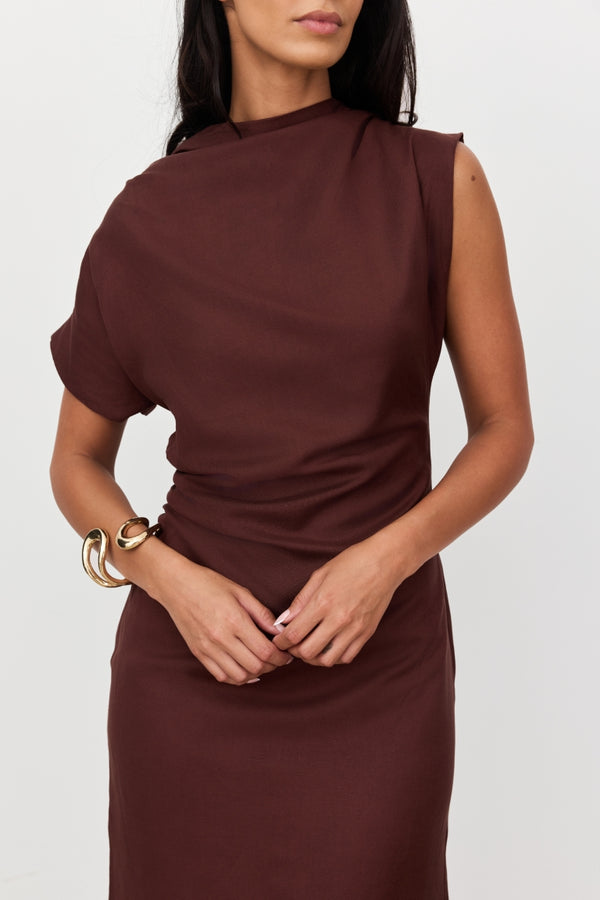 Velour Linen Maxi Dress